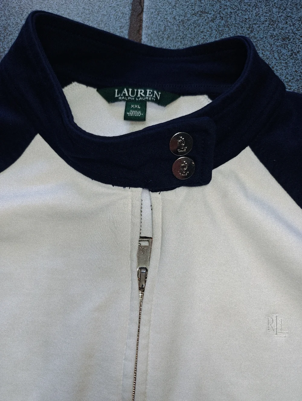 LAUREN RALPH LAUREN LRL Colorblock Raglan Zip Up Track Bomber Jacket Size XXL